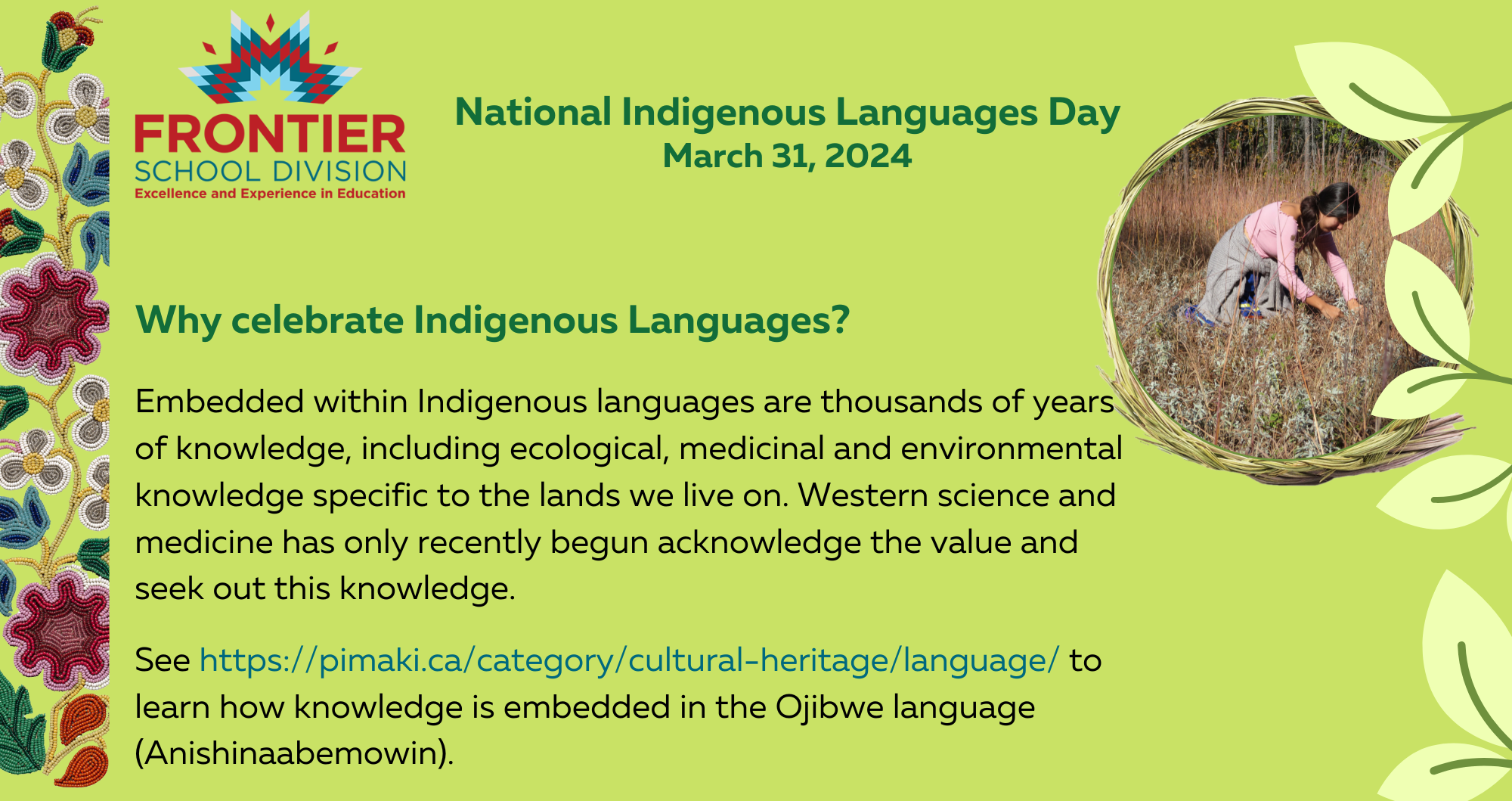 Sunday, March 31, 2024 we celebrated National Indigenous Language Day  image