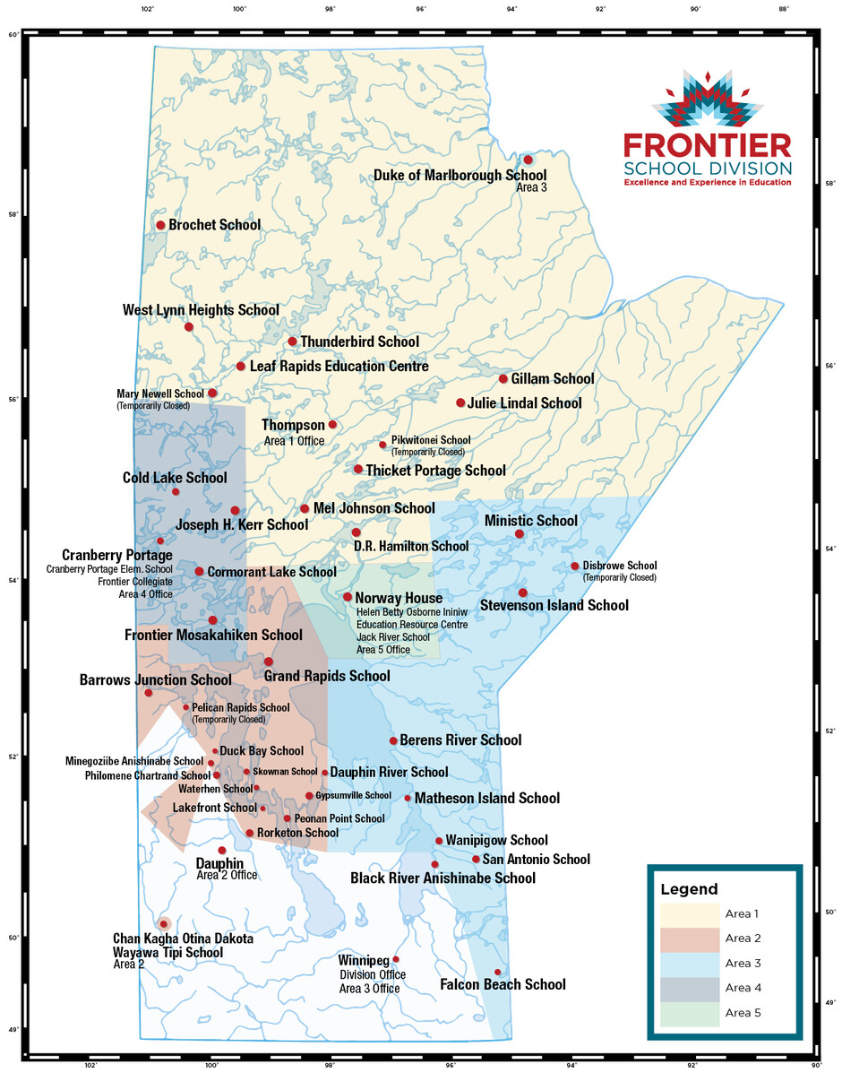 division map with schools as pins